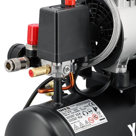 YATO Kompresszor, csendes, olajmentes, 8bar, 6l, IPX0, 550W/230V