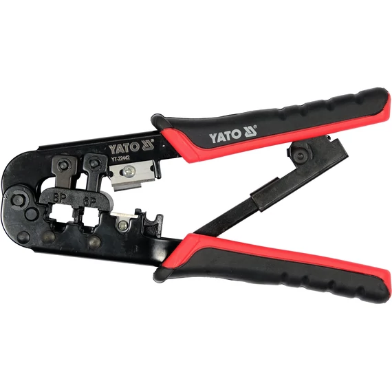YATO Krimpelő fogó RJ45 és RJ11 csatlakozókhoz 180mm (YT-22442)
