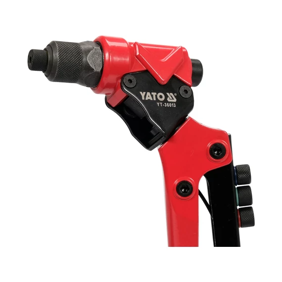 YATO 3in1 Univerzális forgófejes kézi popszegecshúzó 360° 2,4-4,8mm (YT-36013)