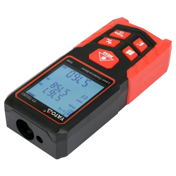 YATO Lézeres távolságmérő, LCD, piros, 650nm, 50m