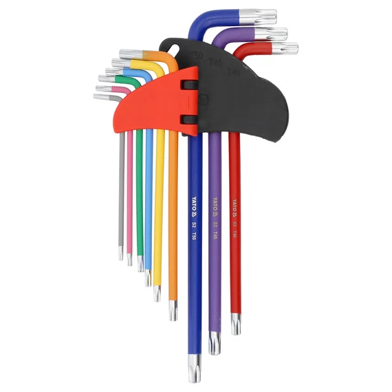 YATO Torx kulcskészlet, színezett, hosszított 9 részes (T10-T50) (YT-05636)