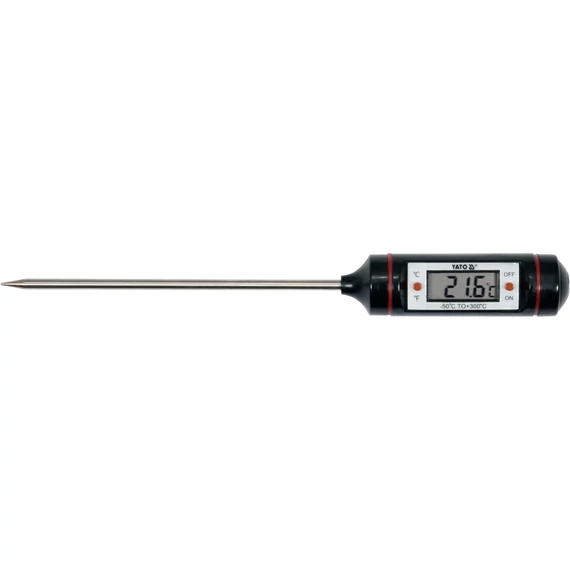 YATO Elektronikus hőmérő szondával, LCD képernyő 130mm -50°C+300°C (YT-72971)