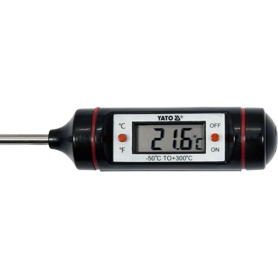 YATO Elektronikus hőmérő szondával, LCD képernyő 130mm -50°C+300°C (YT-72971)