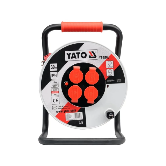 YATO Kábeldob, fémvázas 30m (3x2,5mm) (YT-8106)