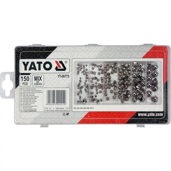 YATO Zártanya készlet, acél M3-M10 150db-os (YT-06775)