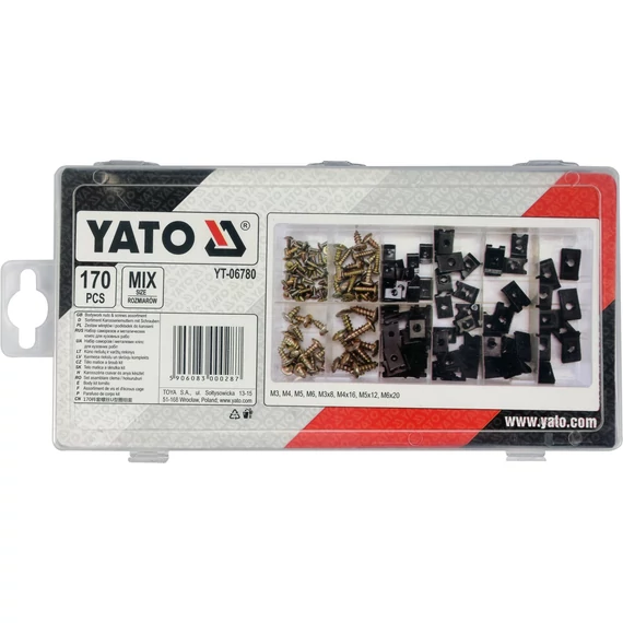YATO Karosszéria csavar és alátét készlet 170 részes (YT-06780)
